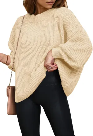 PRETTYGARDEN Womens Sweaters Fall 2025 Oversized Chunky Knitted Pullover Sweater Casual Long Sleeve Crewneck Cute Sweaters