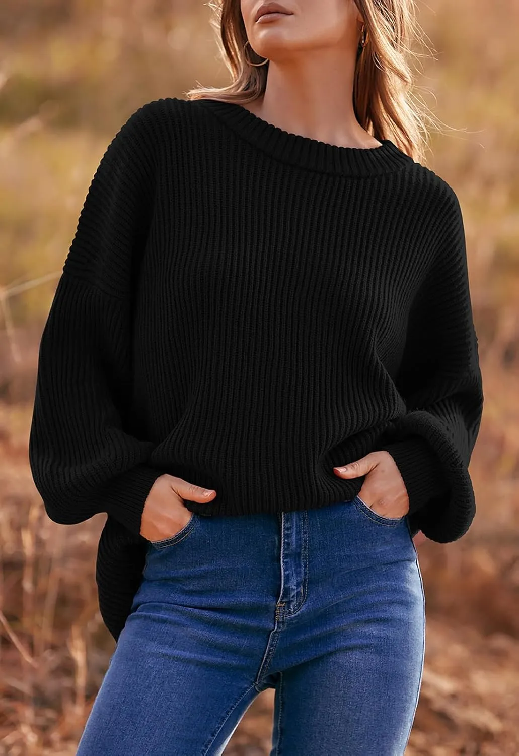 PRETTYGARDEN Womens Sweaters Fall 2025 Oversized Chunky Knitted Pullover Sweater Casual Long Sleeve Crewneck Cute Sweaters