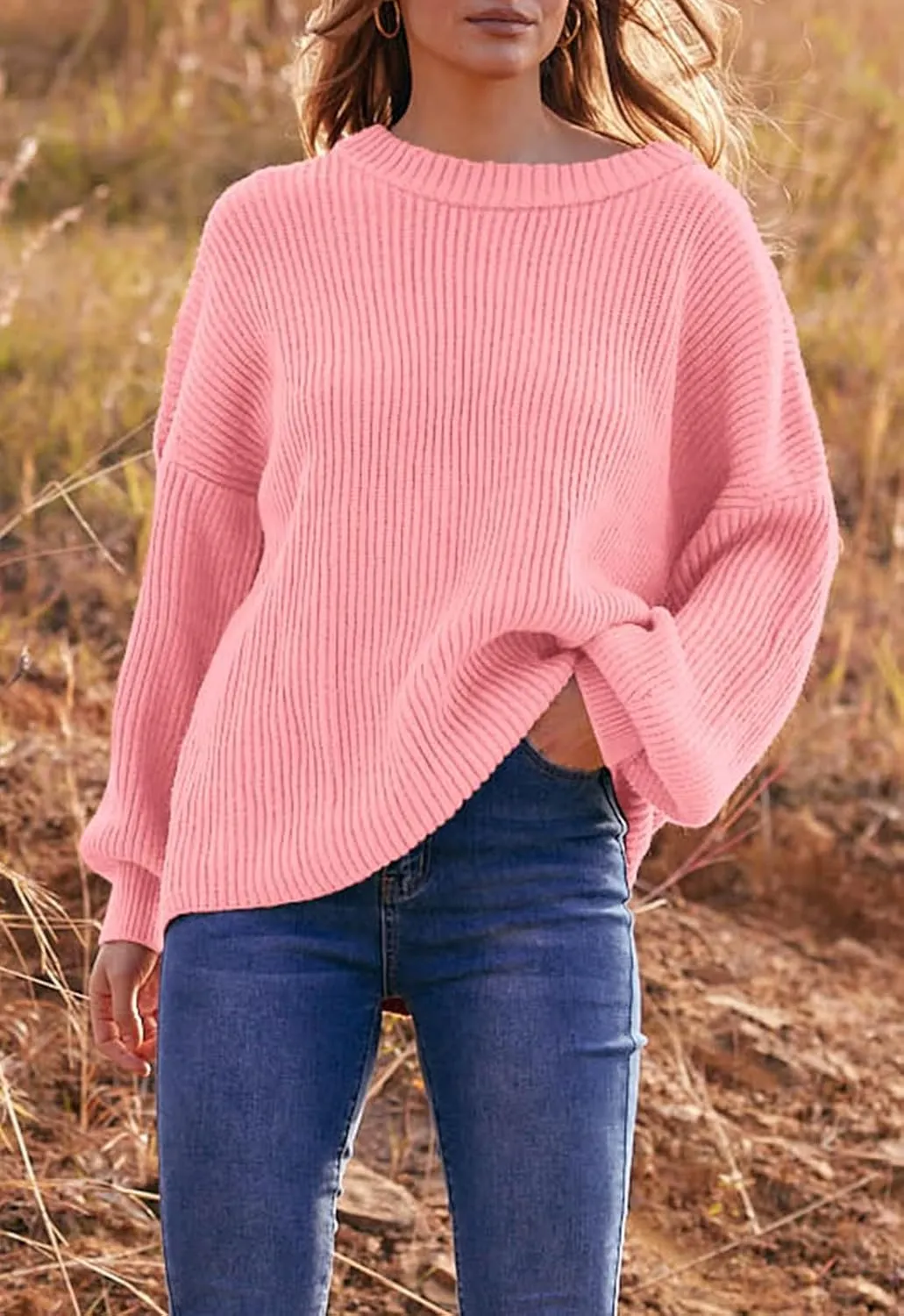 PRETTYGARDEN Womens Sweaters Fall 2025 Oversized Chunky Knitted Pullover Sweater Casual Long Sleeve Crewneck Cute Sweaters