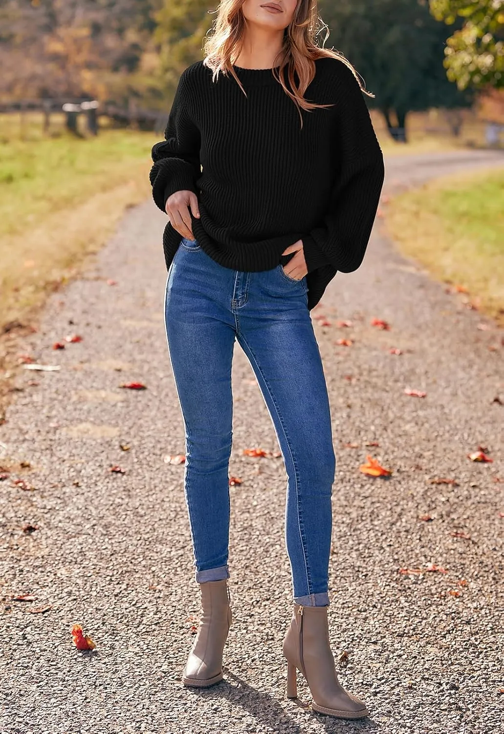 PRETTYGARDEN Womens Sweaters Fall 2025 Oversized Chunky Knitted Pullover Sweater Casual Long Sleeve Crewneck Cute Sweaters