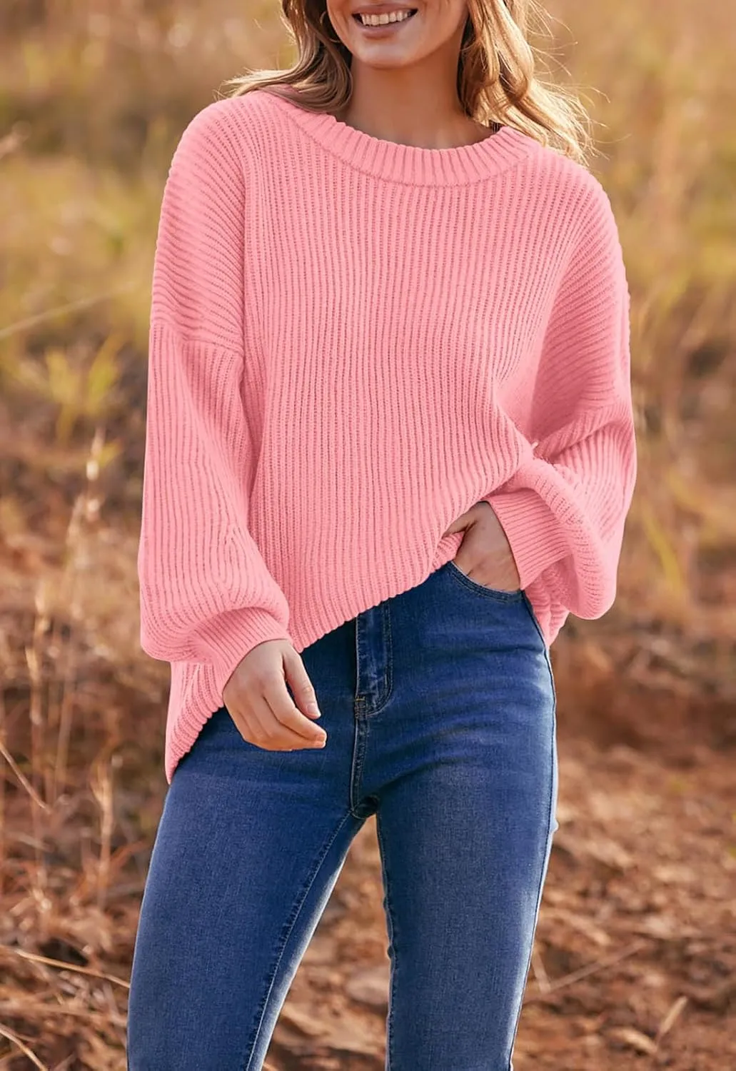 PRETTYGARDEN Womens Sweaters Fall 2025 Oversized Chunky Knitted Pullover Sweater Casual Long Sleeve Crewneck Cute Sweaters