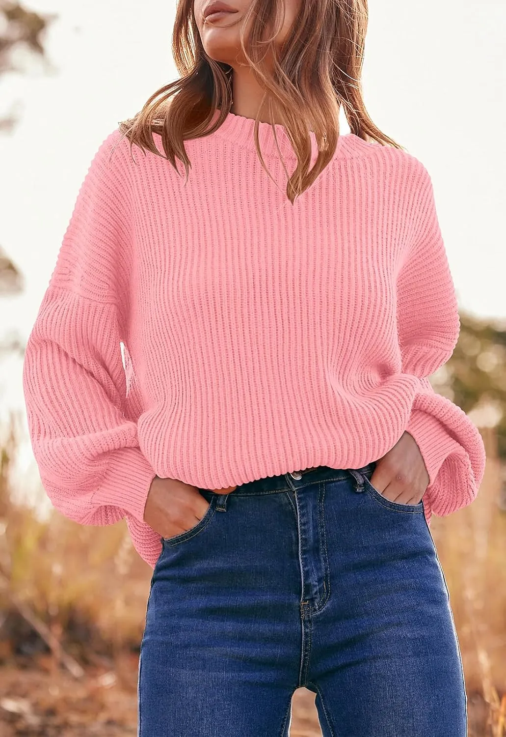 PRETTYGARDEN Womens Sweaters Fall 2025 Oversized Chunky Knitted Pullover Sweater Casual Long Sleeve Crewneck Cute Sweaters