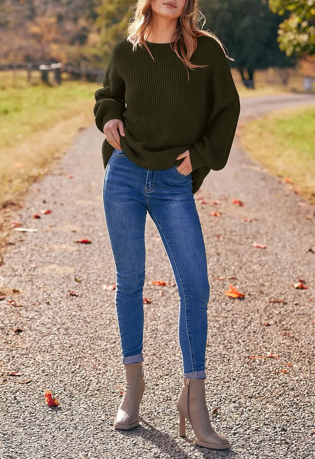 PRETTYGARDEN Womens Sweaters Fall 2025 Oversized Chunky Knitted Pullover Sweater Casual Long Sleeve Crewneck Cute Sweaters
