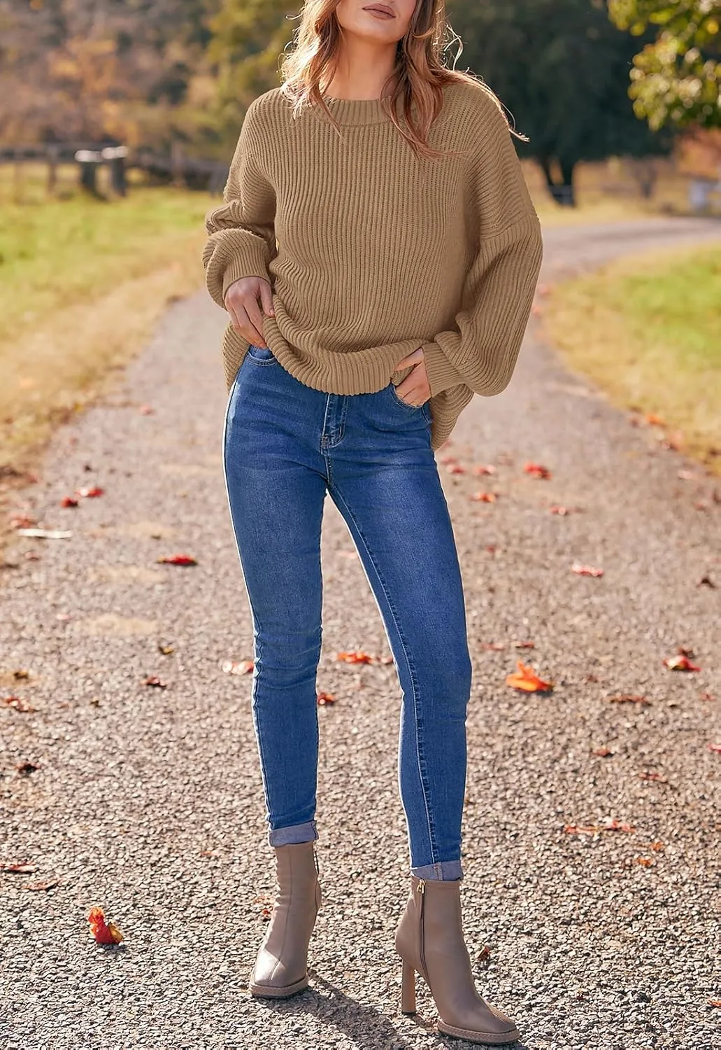 PRETTYGARDEN Womens Sweaters Fall 2025 Oversized Chunky Knitted Pullover Sweater Casual Long Sleeve Crewneck Cute Sweaters