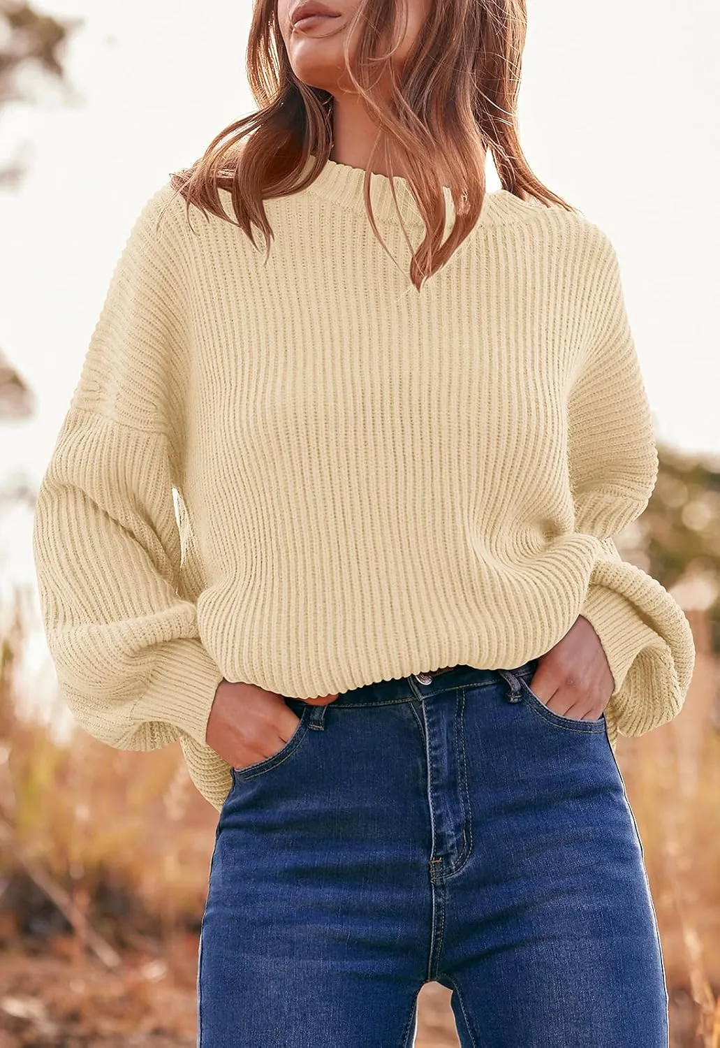PRETTYGARDEN Womens Sweaters Fall 2025 Oversized Chunky Knitted Pullover Sweater Casual Long Sleeve Crewneck Cute Sweaters