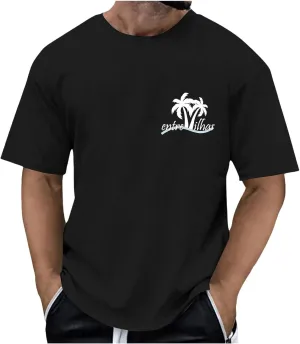 Printed Oversized T Shirt for Men 2025 Hawaiian Beach Holiday Travel T-Shirts Stylish Crewneck Summer Going Out Tops