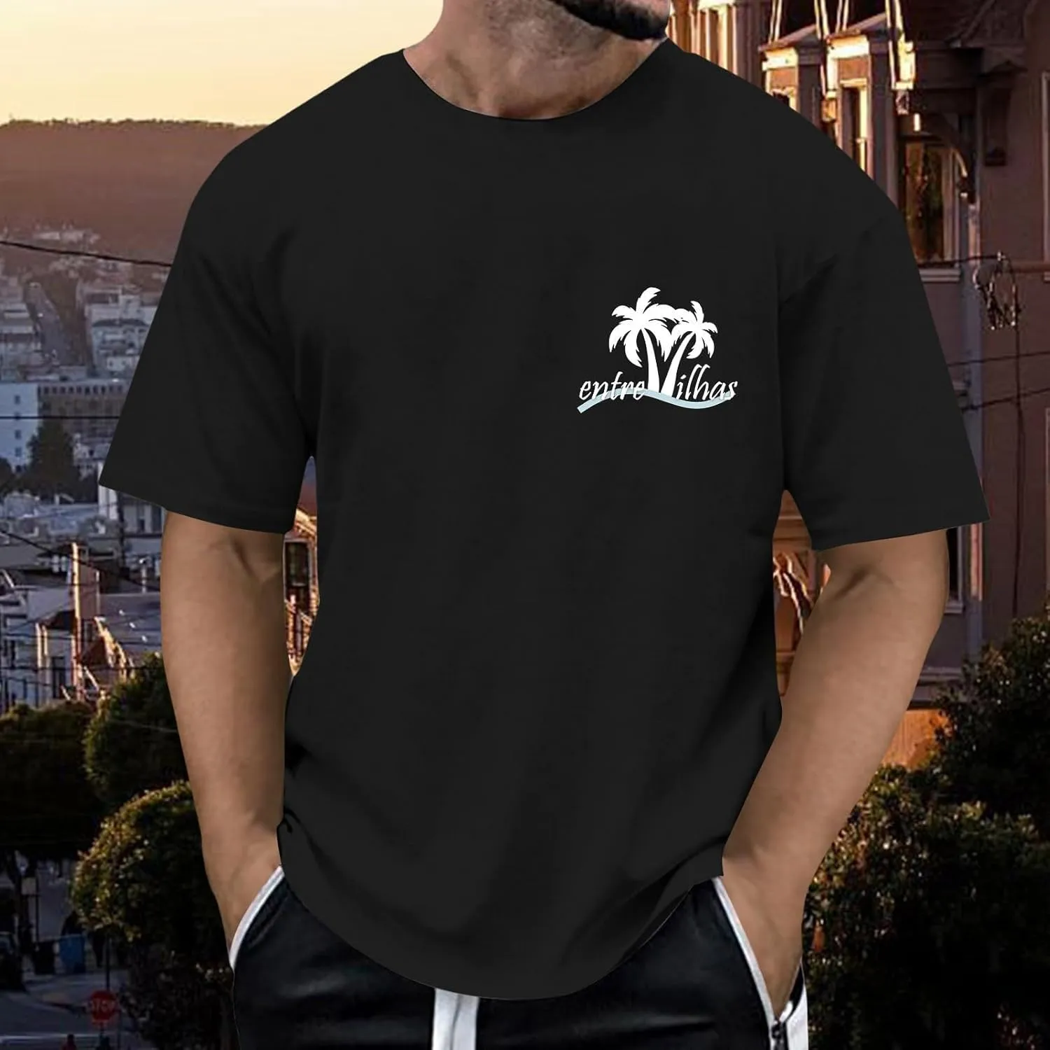Printed Oversized T Shirt for Men 2025 Hawaiian Beach Holiday Travel T-Shirts Stylish Crewneck Summer Going Out Tops