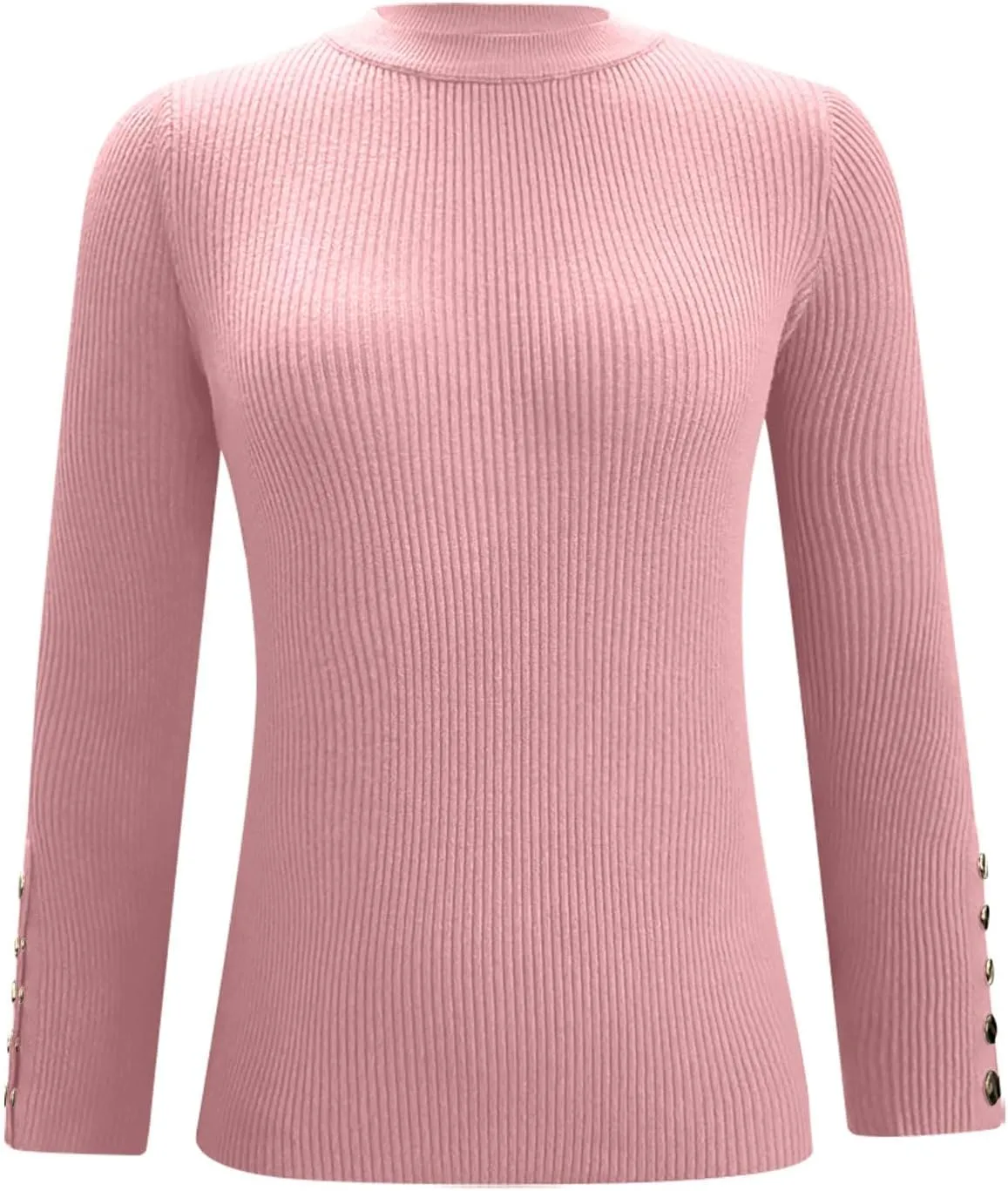 Pull Over Sweaters Womens Solid Color Crewneck Pullover Fall Clothes for Women 2024 Cable Knit Sweater Tight Fit