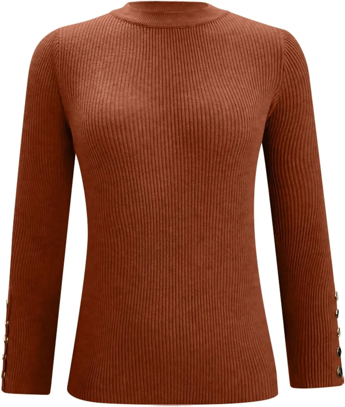 Pull Over Sweaters Womens Solid Color Crewneck Pullover Fall Clothes for Women 2024 Cable Knit Sweater Tight Fit