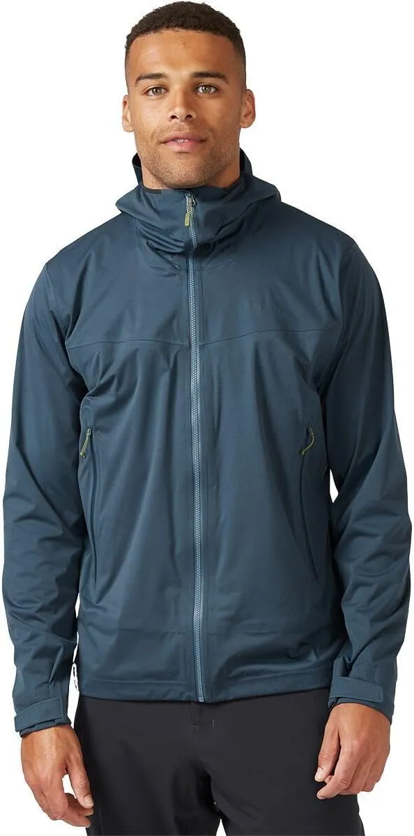 Rab Men's Kinetic 2.0 Hooded Waterproof Lightweight Jacket for Hiking and Trekking