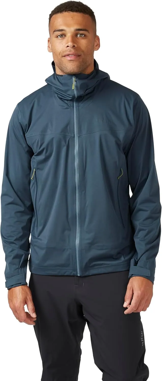Rab Men's Kinetic 2.0 Hooded Waterproof Lightweight Jacket for Hiking and Trekking