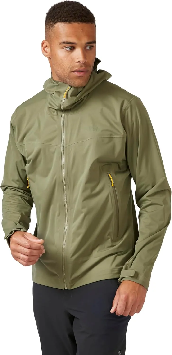 Rab Men's Kinetic 2.0 Hooded Waterproof Lightweight Jacket for Hiking and Trekking