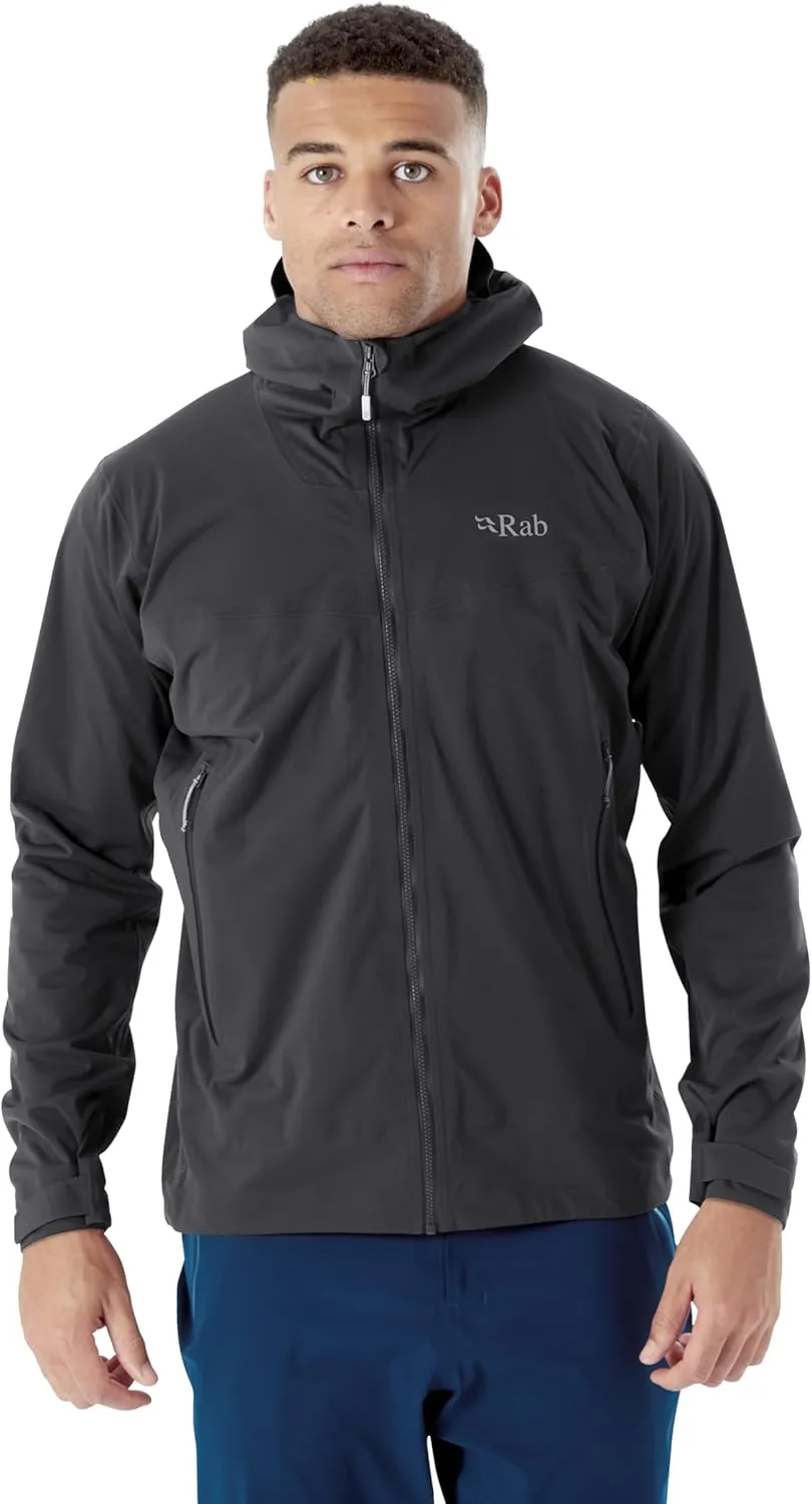 Rab Men's Kinetic 2.0 Hooded Waterproof Lightweight Jacket for Hiking and Trekking