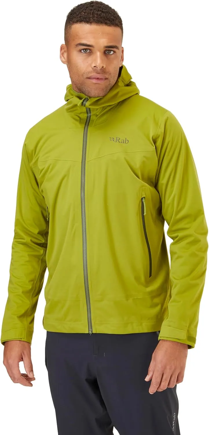 Rab Men's Kinetic 2.0 Hooded Waterproof Lightweight Jacket for Hiking and Trekking