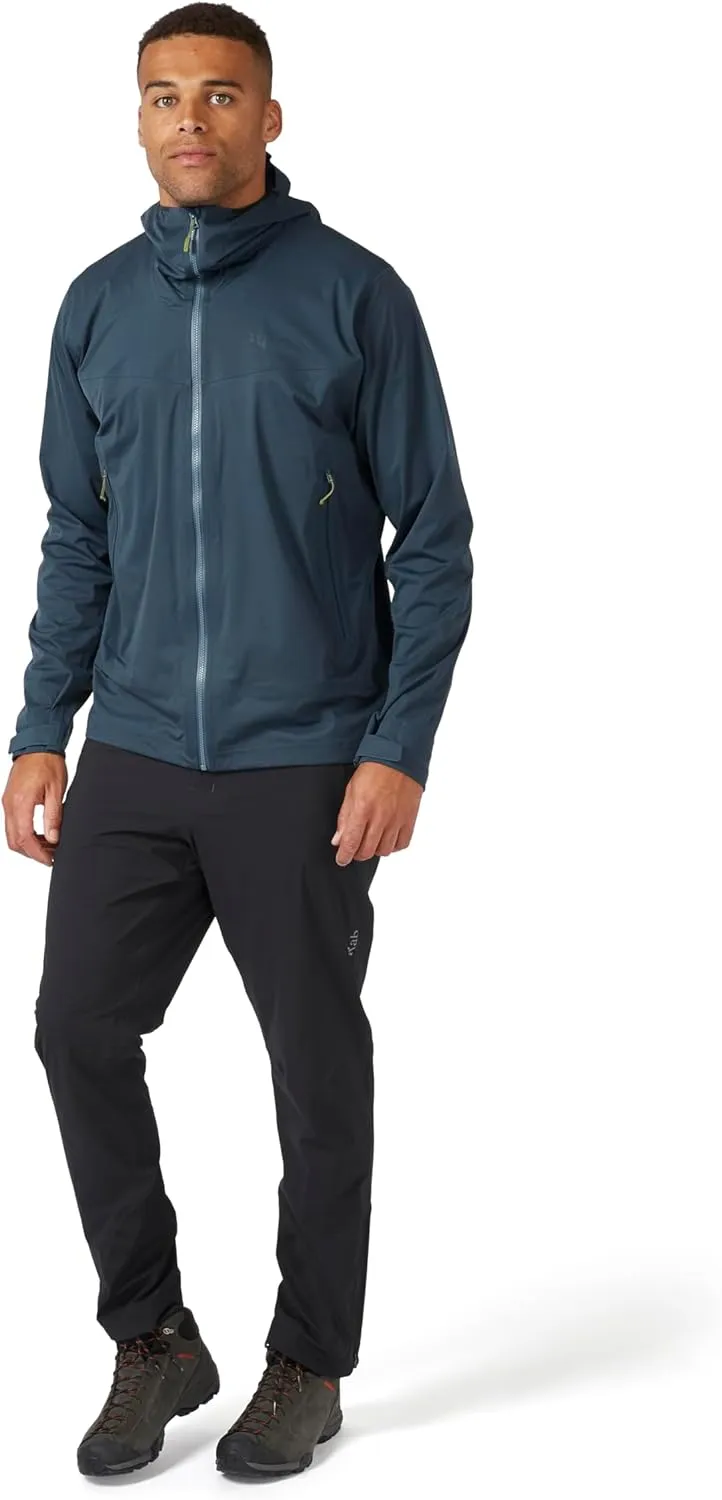Rab Men's Kinetic 2.0 Hooded Waterproof Lightweight Jacket for Hiking and Trekking