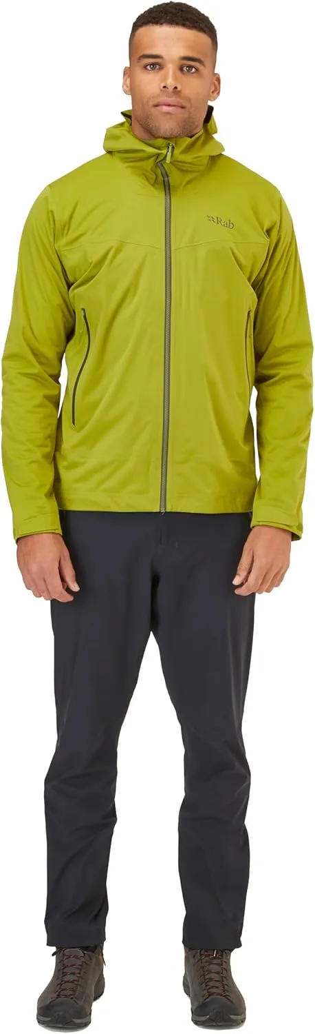 Rab Men's Kinetic 2.0 Hooded Waterproof Lightweight Jacket for Hiking and Trekking
