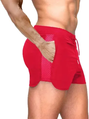 Rexcyril Men's Running Workout Shorts Quick Dry Gym Bodybuilding Athletic Shorts with Pockets