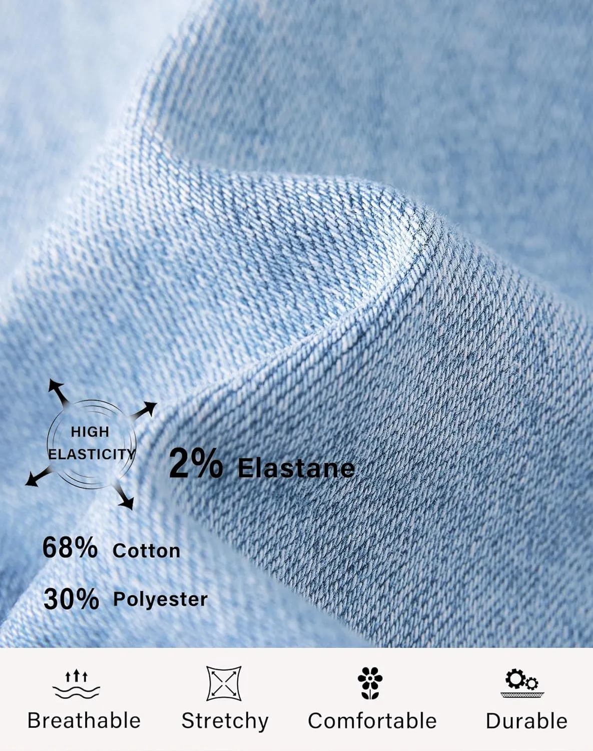 roswear Women's High Waisted Stretchy Denim Shorts Cuffed Jean Shorts