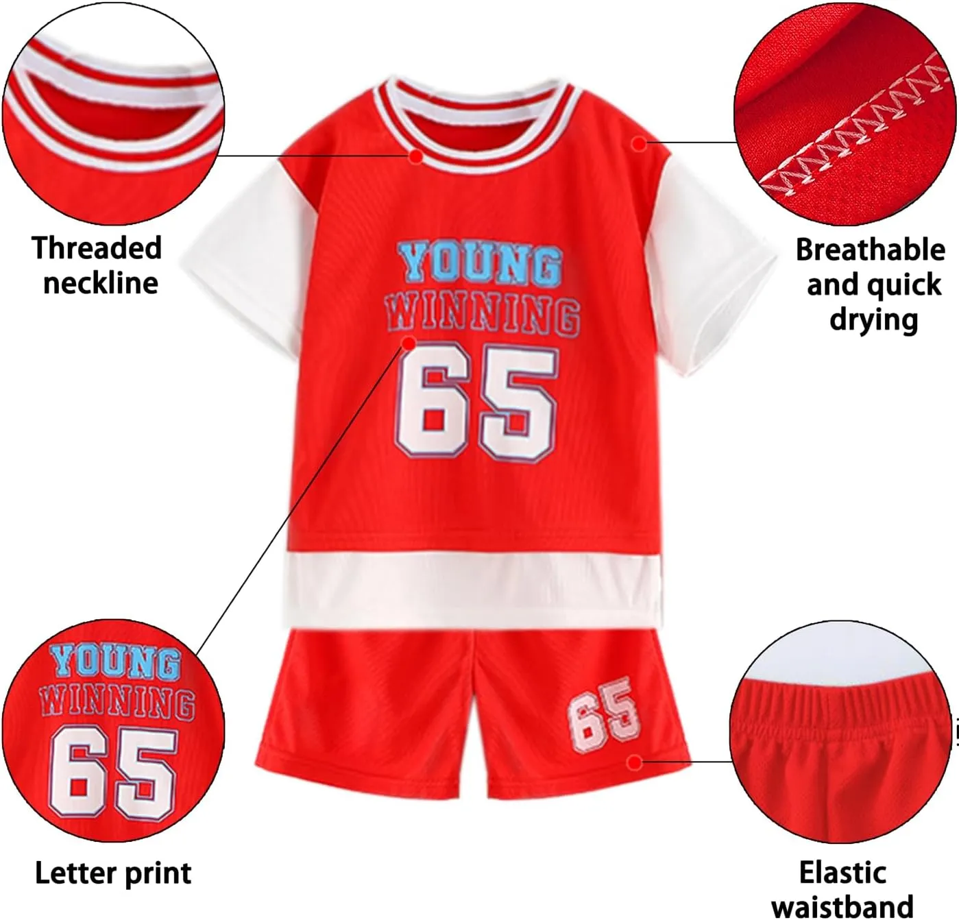 SANGTREE Baby Boys' Quick-Dry Athletic Clothing Shorts Sets