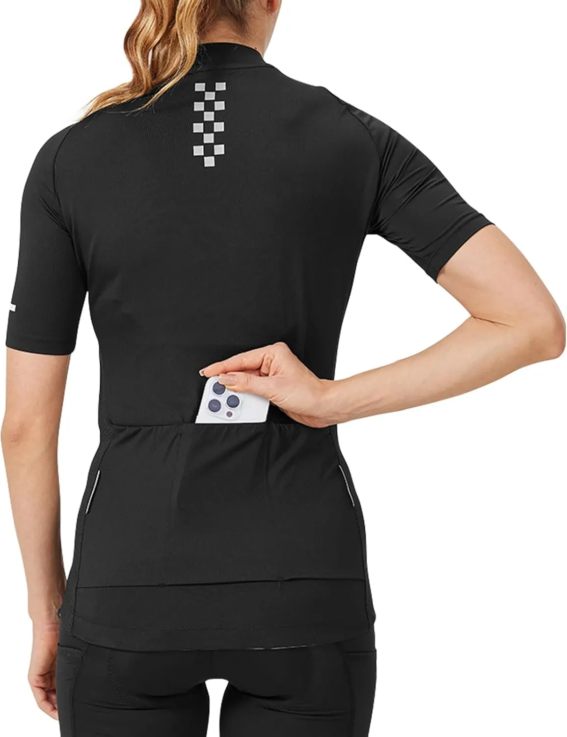Santic Cycling Jersey Women's Shorts Sleeve Tops Bike Shirts Bicycle Jacket Full Zip with Pockets Andrea