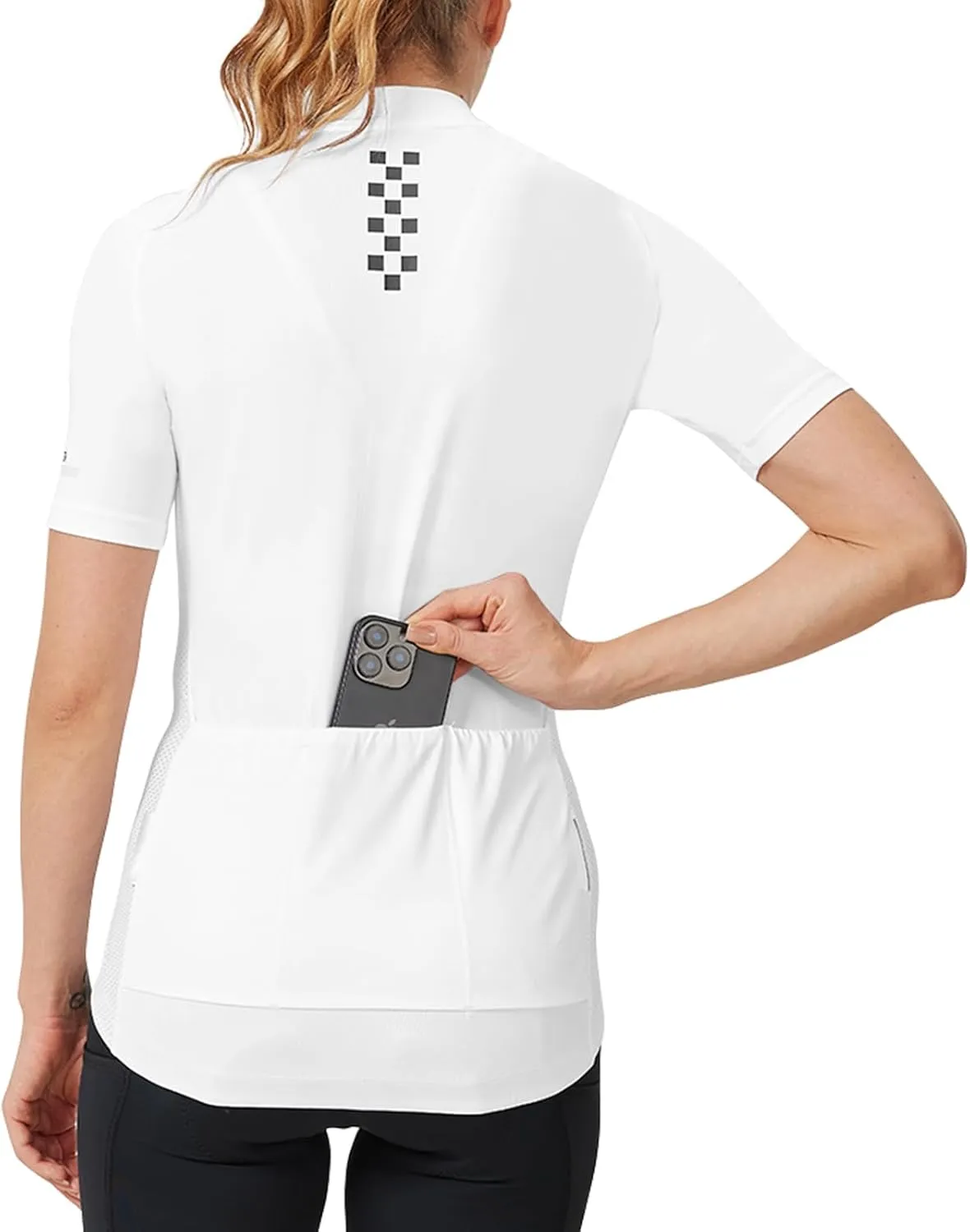 Santic Cycling Jersey Women's Shorts Sleeve Tops Bike Shirts Bicycle Jacket Full Zip with Pockets Andrea