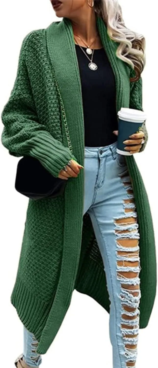 SHAOBGE Sweater Formal Coat Solid Solid Sweater Winter Long Knitted Pocket Loose Women Light Sweaters for Women Open