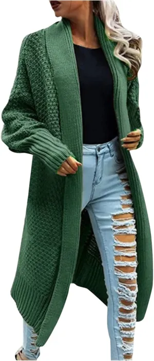 SHAOBGE Sweater Formal Coat Solid Solid Sweater Winter Long Knitted Pocket Loose Women Light Sweaters for Women Open