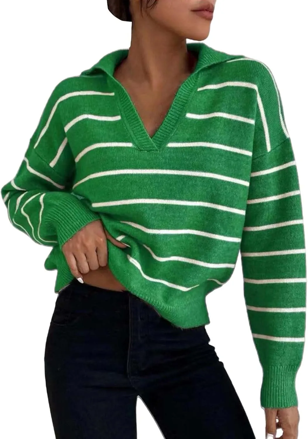 SHAOBGE Womens Sweaters Crop Half Zip Pullover Women Over Sized Sweaters Trendy Clothing for Women