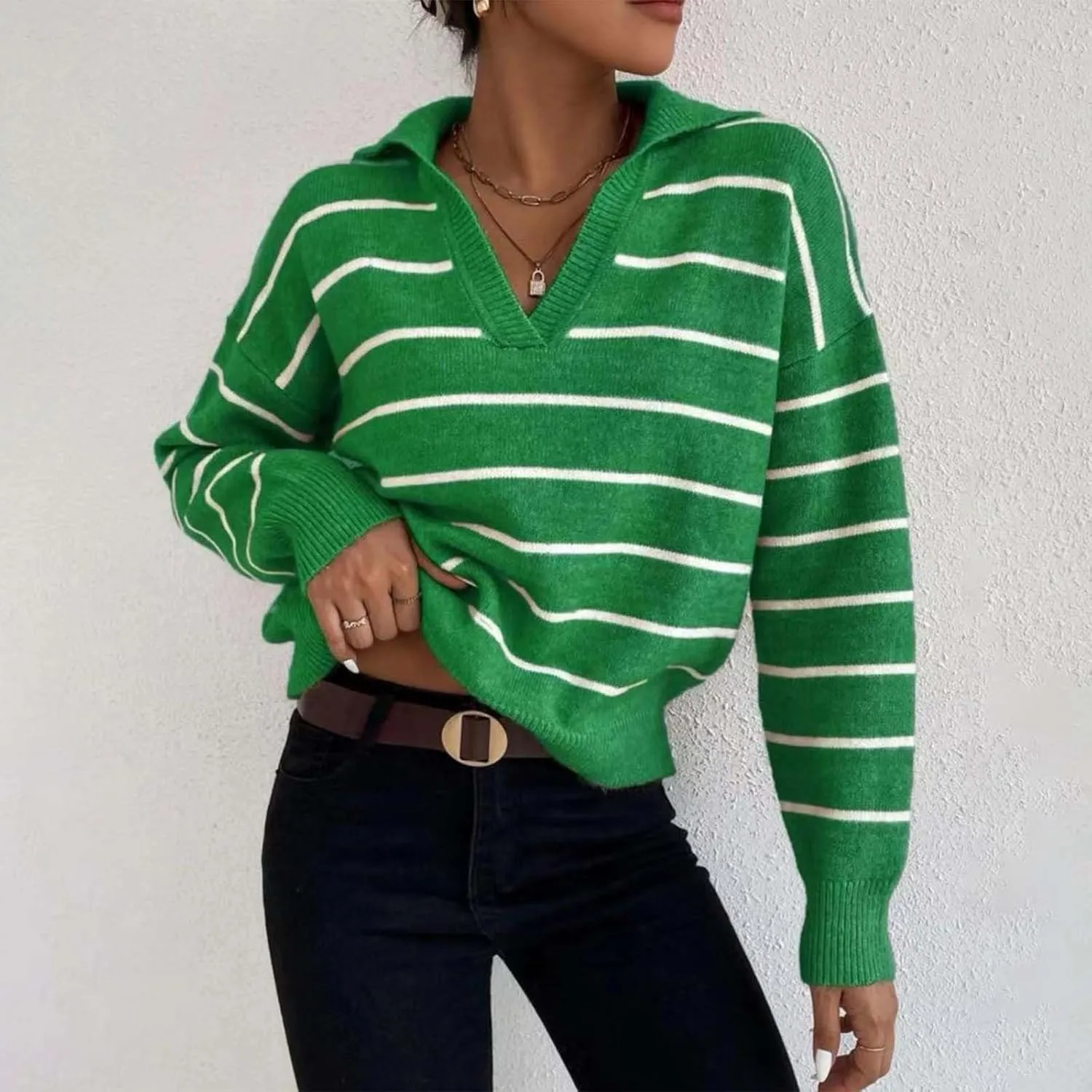 SHAOBGE Womens Sweaters Crop Half Zip Pullover Women Over Sized Sweaters Trendy Clothing for Women