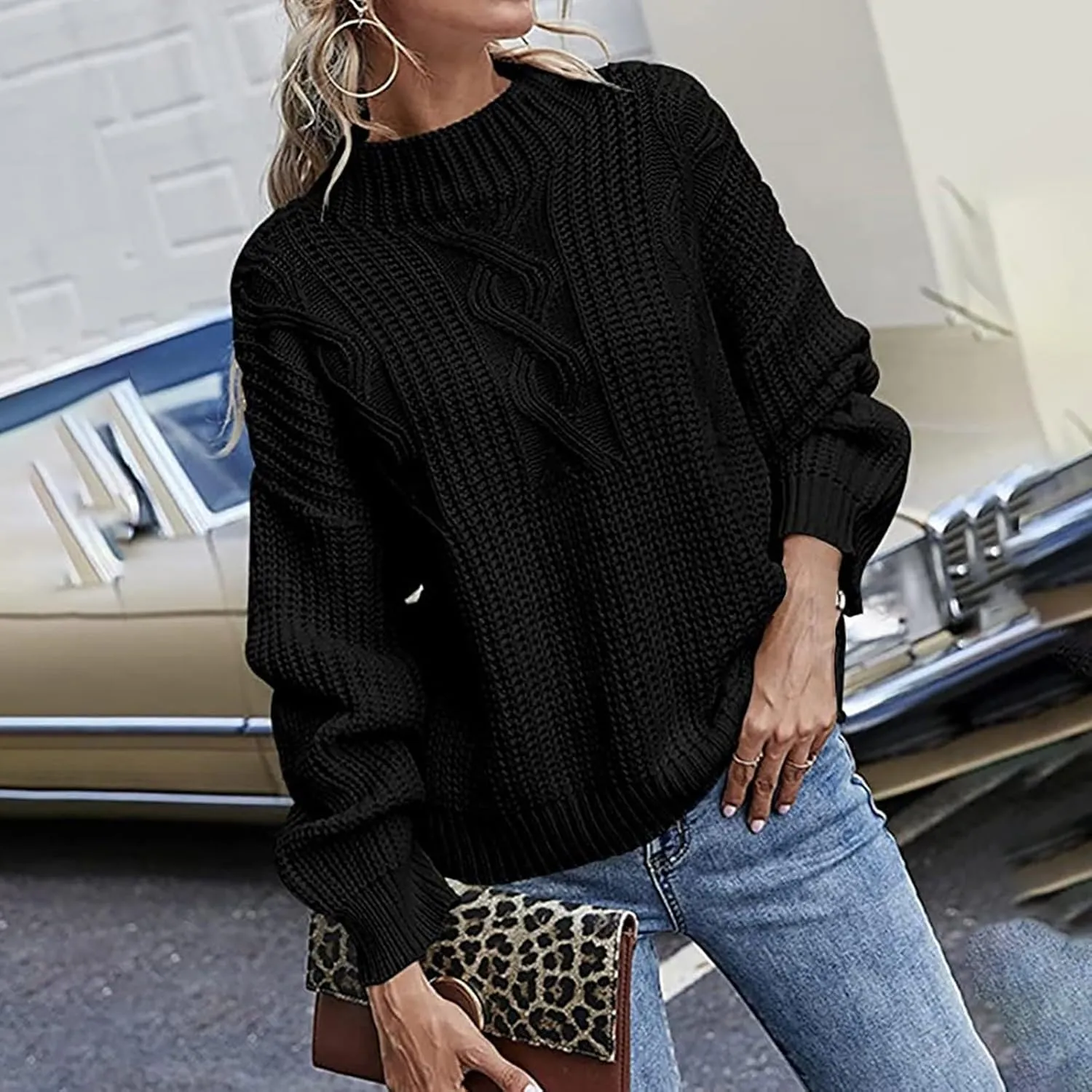 SHAOBGE Womens Sweaters Fall Pullover Sweaters for Women Professional Clothes for Women Western Clothes Women
