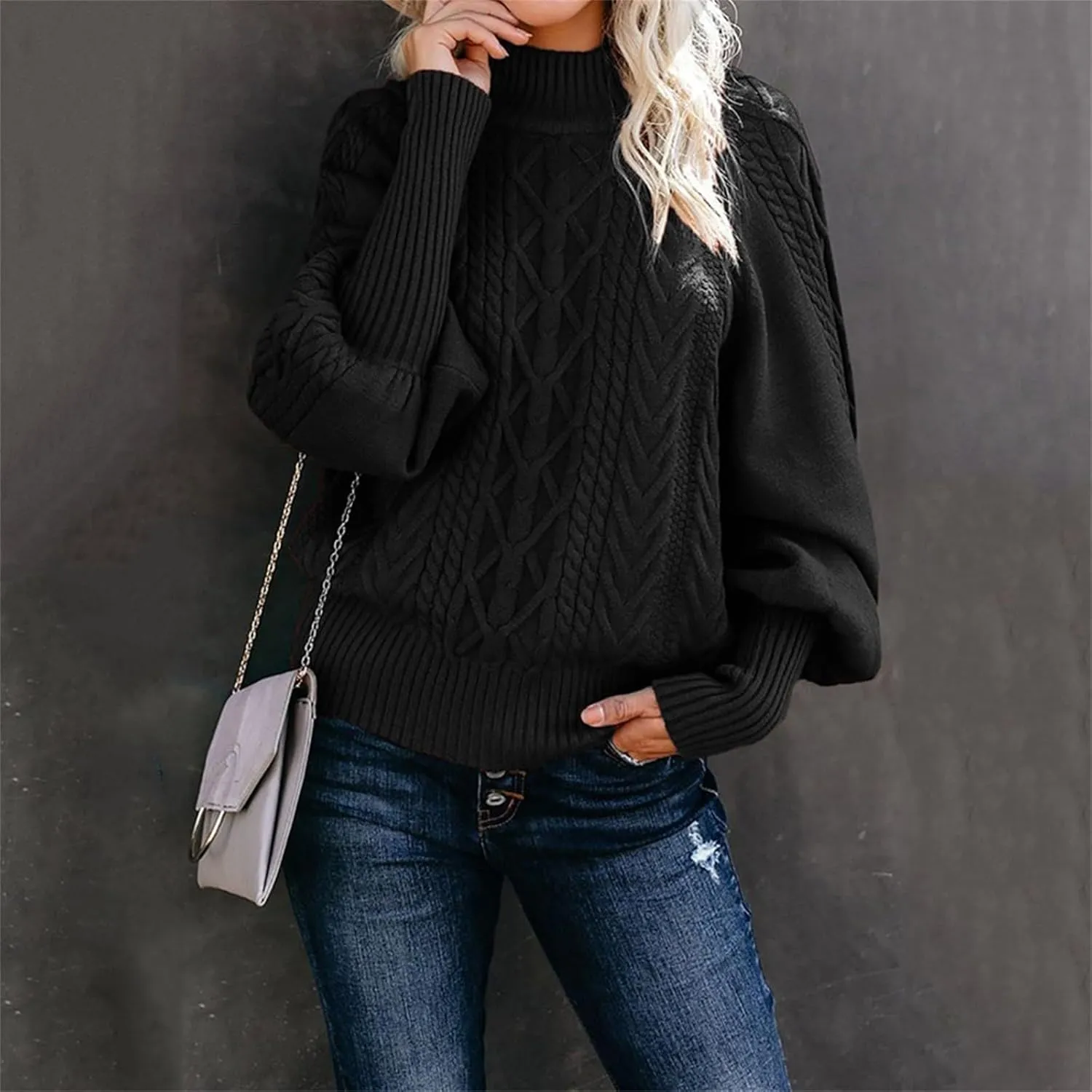 SHAOBGE Womens Sweaters Knit Pullover Sweater Women Polo Cardigan Sweaters for Women Red Striped Sweater