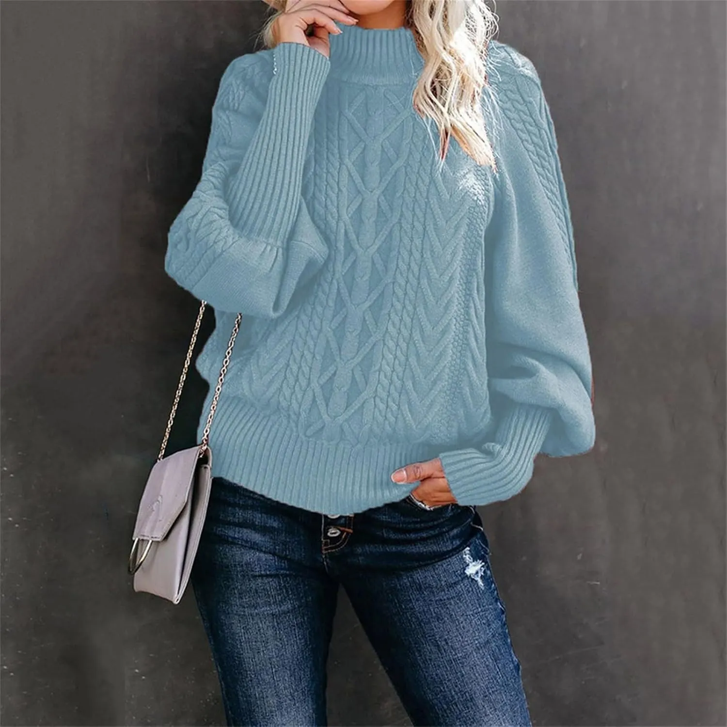 SHAOBGE Womens Sweaters Knit Pullover Sweater Women Polo Cardigan Sweaters for Women Red Striped Sweater