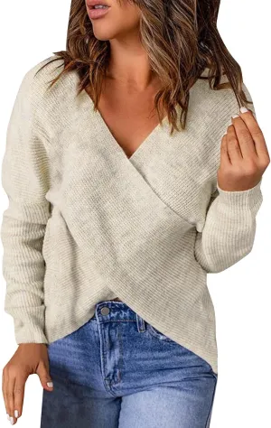 SHAOBGE Womens Sweaters Long Sleeve Pullovers Spring Fashion for Women 2023 American Vintage Sweater