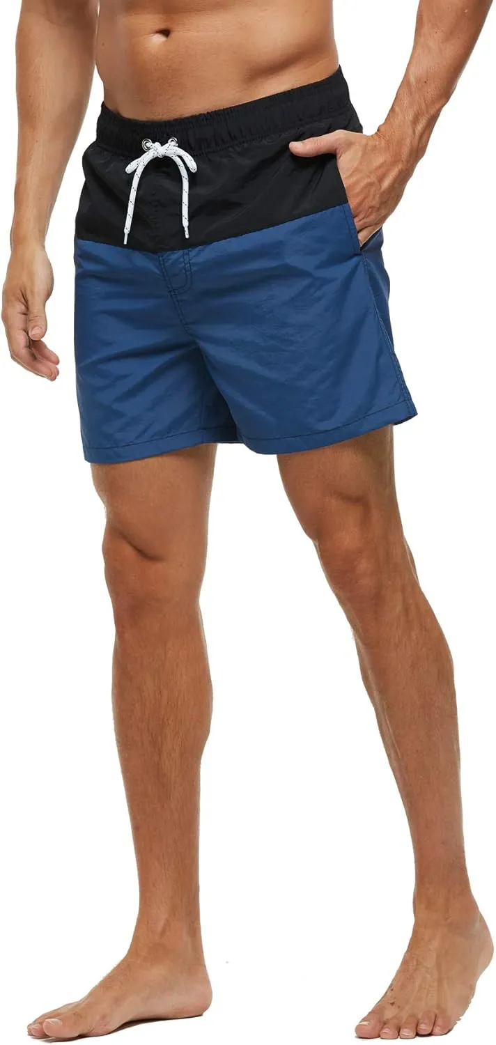 SILKWORLD Men's Swim Trunks Quick Dry Beach Shorts with Pockets