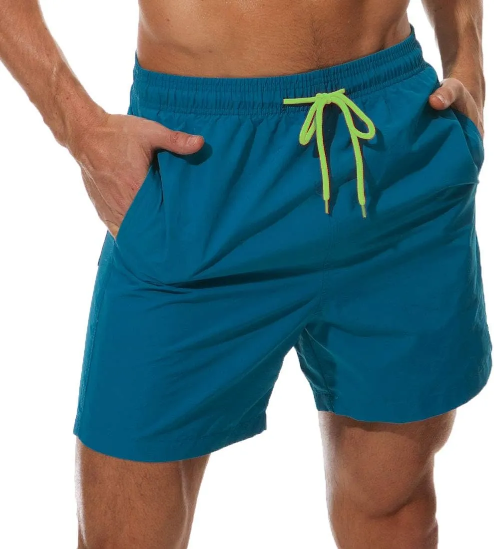SILKWORLD Men's Swim Trunks Quick Dry Beach Shorts with Pockets