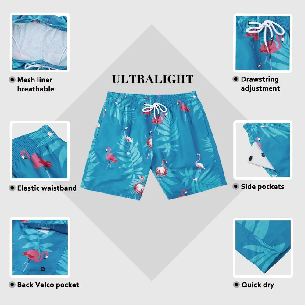 SILKWORLD Men's Swim Trunks Quick Dry Shorts with Pockets
