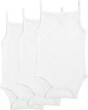 Sleeveless Cami Bodysuit, 100% Organic Cotton Baby Clothes, Baby Singlet, Infant Boy Girl Unisex, 3 Pack