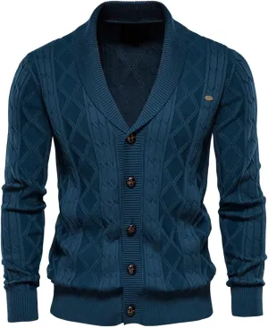 Slouchy Mens Cardigan Mens Fashion Large Solid Casual Warmth Cardigan Sweater Mens Wool Sweaters Cardigans