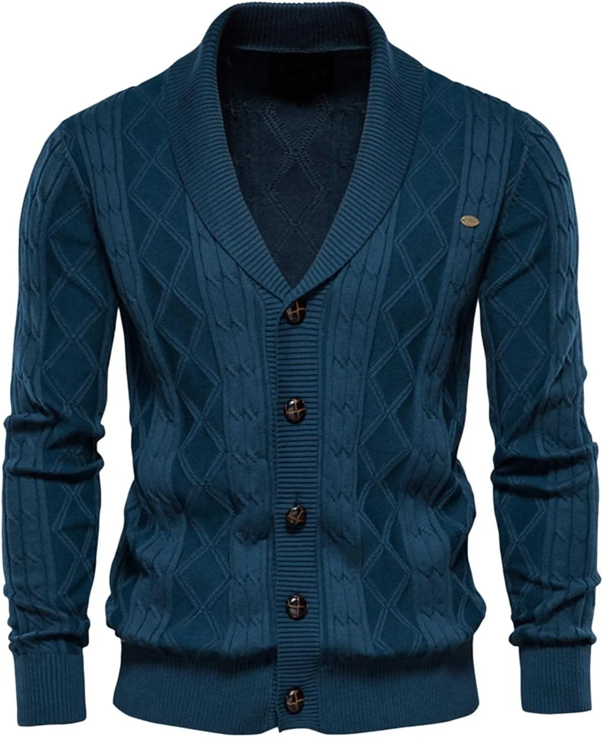 Slouchy Mens Cardigan Mens Fashion Large Solid Casual Warmth Cardigan Sweater Mens Wool Sweaters Cardigans