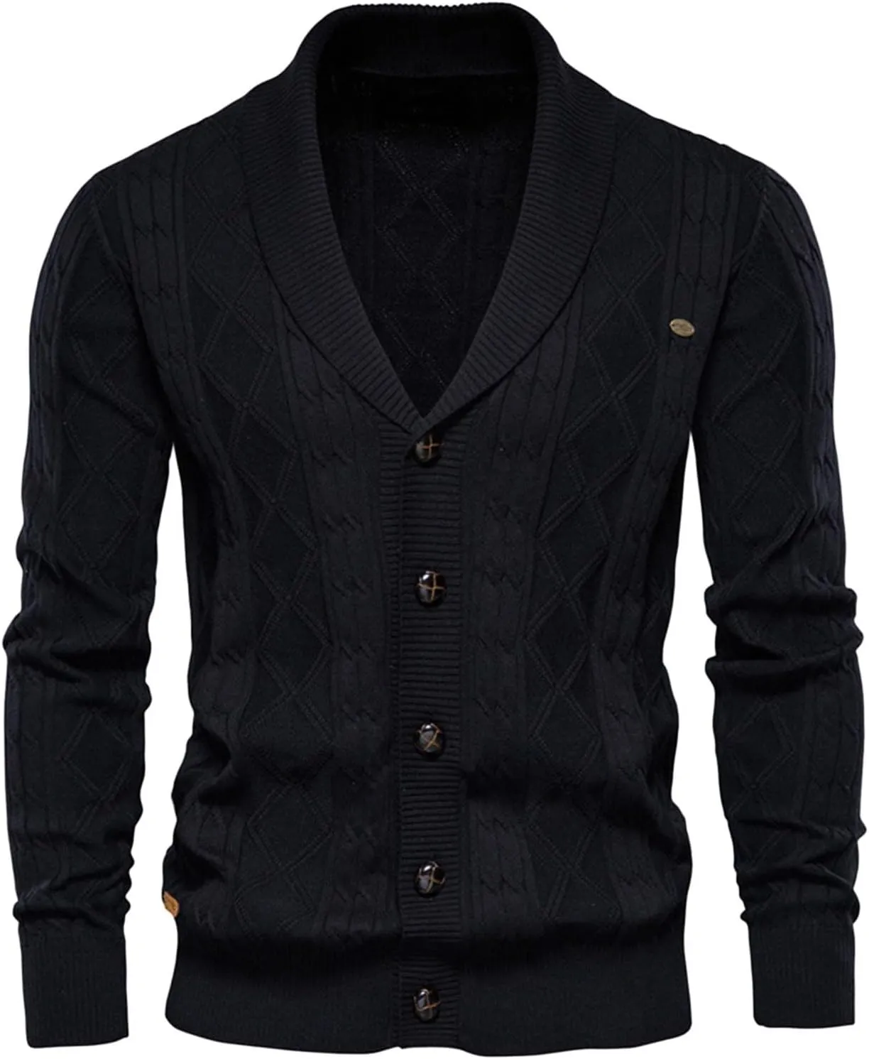 Slouchy Mens Cardigan Mens Fashion Large Solid Casual Warmth Cardigan Sweater Mens Wool Sweaters Cardigans