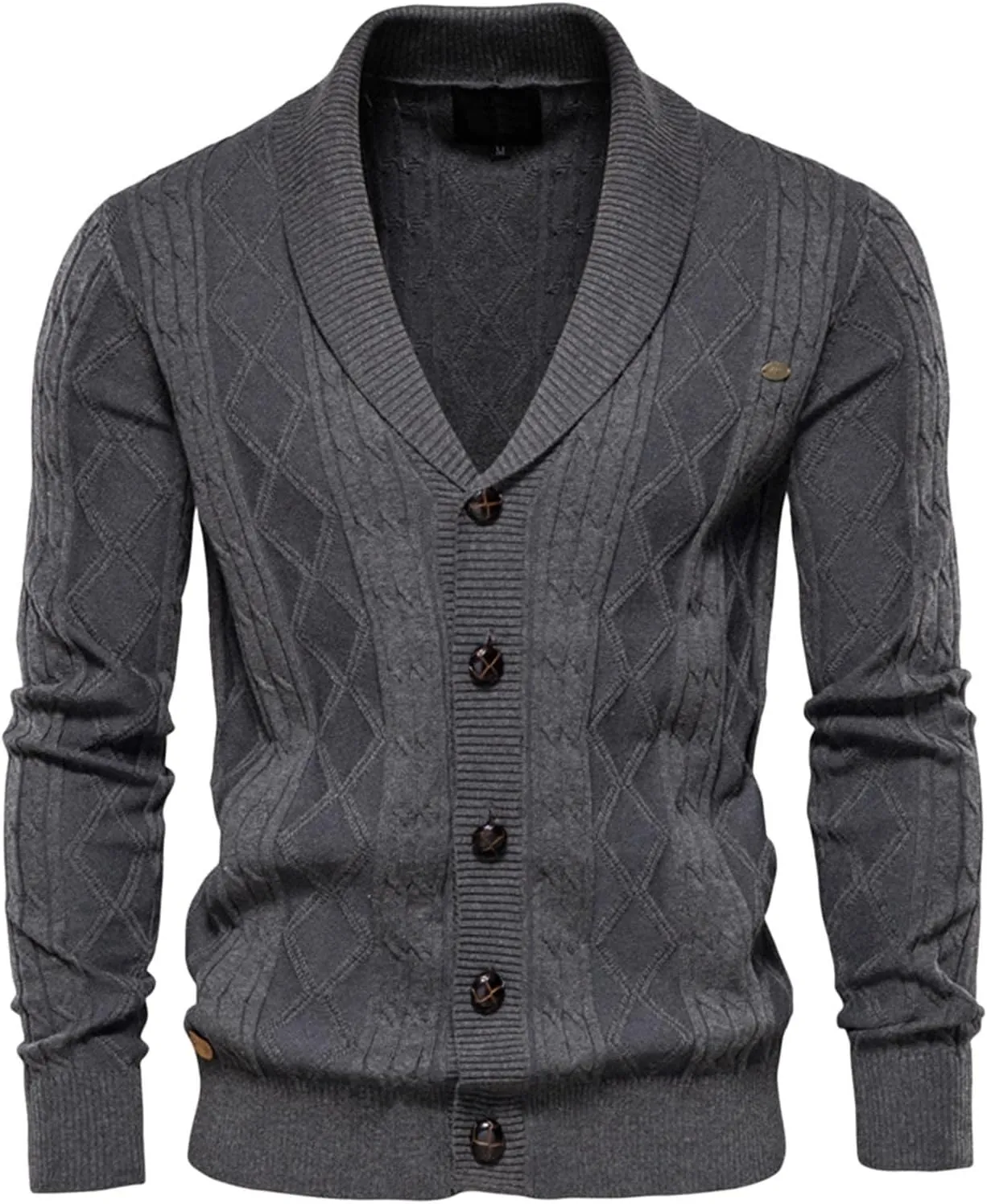 Slouchy Mens Cardigan Mens Fashion Large Solid Casual Warmth Cardigan Sweater Mens Wool Sweaters Cardigans