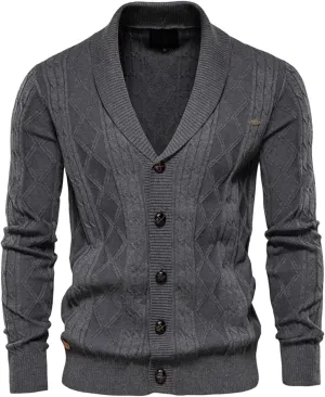 Slouchy Mens Cardigan Mens Fashion Large Solid Casual Warmth Cardigan Sweater Mens Wool Sweaters Cardigans