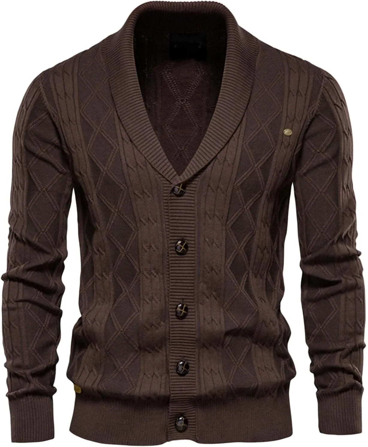 Slouchy Mens Cardigan Mens Fashion Large Solid Casual Warmth Cardigan Sweater Mens Wool Sweaters Cardigans