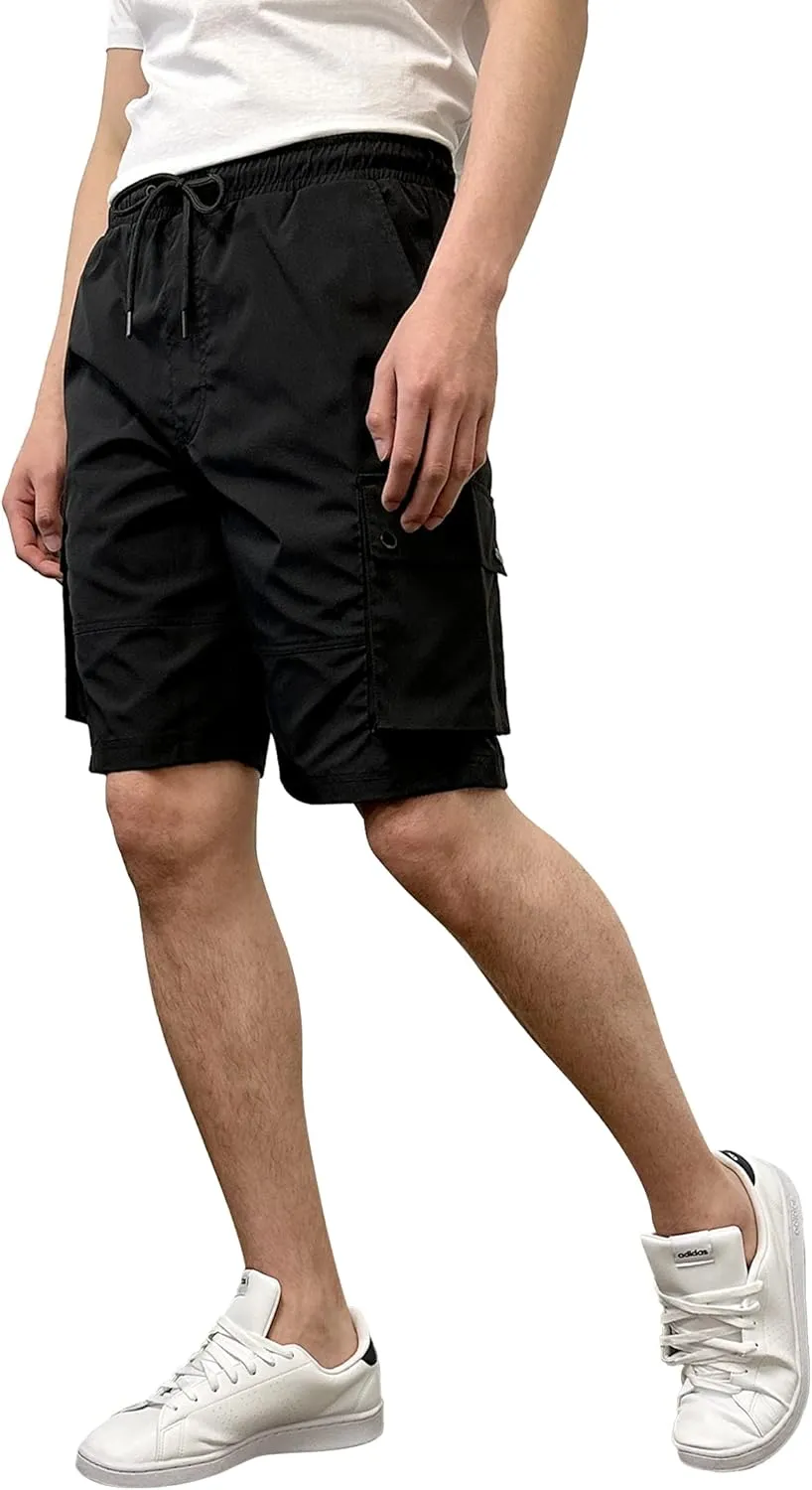 Southpole Men's Quick Dry Water Resistant Cargo Shorts, Inseam 9"
