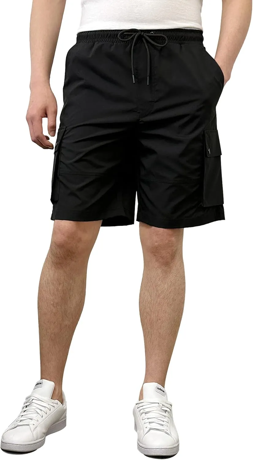 Southpole Men's Quick Dry Water Resistant Cargo Shorts, Inseam 9"