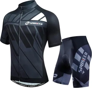 sponeed Cycling Jersey Short Sleeve Suits Men Bike Clothing Road Bicycle Shorts Padded Outfits