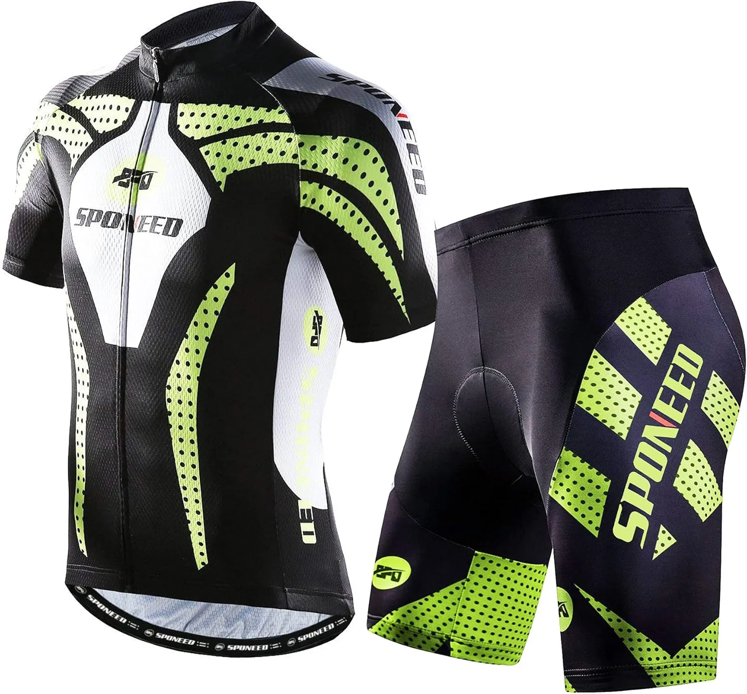 sponeed Men Cycle Outfit Set Bicycle Jersey Road Biker Shorts Trianthlon Cycling Gear Shirts