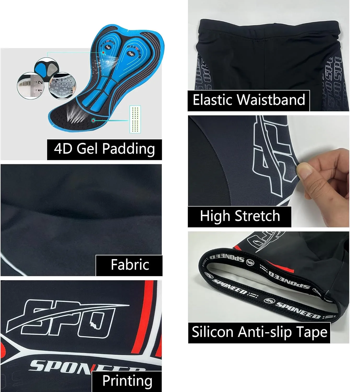 sponeed Men Cycle Outfit Set Bicycle Jersey Road Biker Shorts Trianthlon Cycling Gear Shirts