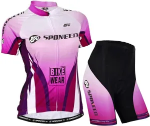 sponeed Women Bike Clothes Fashion Cycling Jersey and Shorts Set 3D Gel Short Sleeve