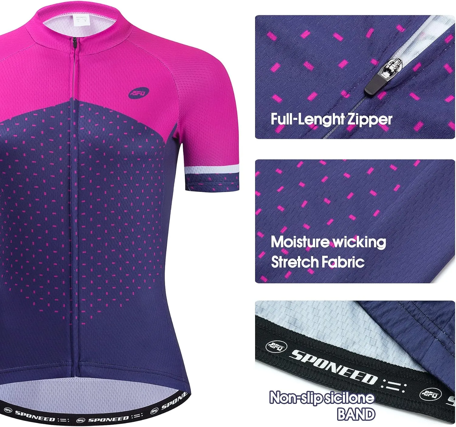 sponeed Women Bike Clothes Fashion Cycling Jersey and Shorts Set 3D Gel Short Sleeve